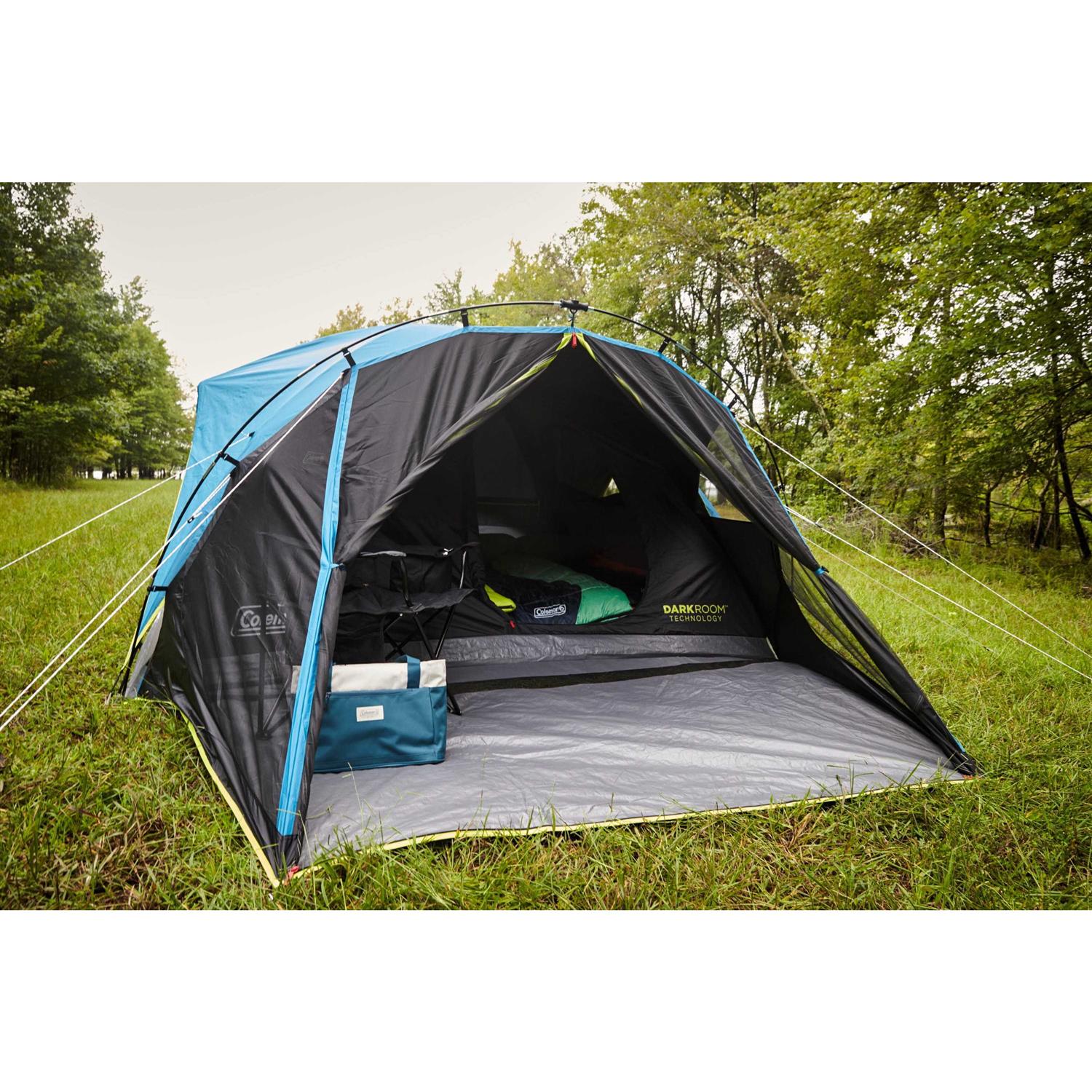 Coleman 4-Person Carlsbad Dark Room Dome Camping Tent with Screen Room ...