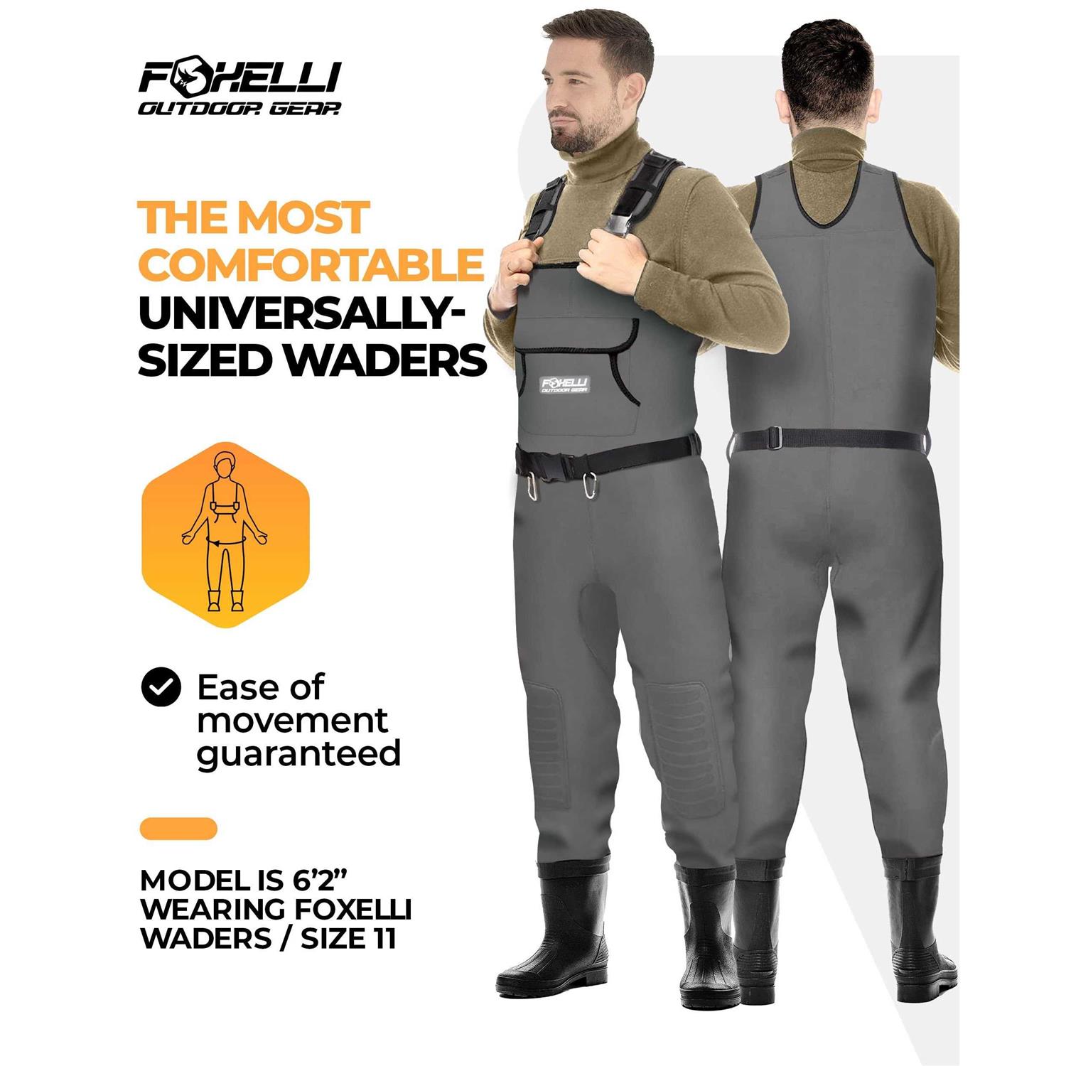 Foxelli Chest Waders Camo Neoprene Hunting & Fishing Waders for Men ...